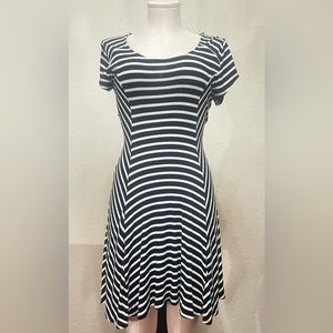 Striped optical illusion dress